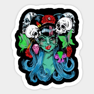 Haunted Head Psychobilly Pinup Rockabilly Gothabilly Punk Sticker